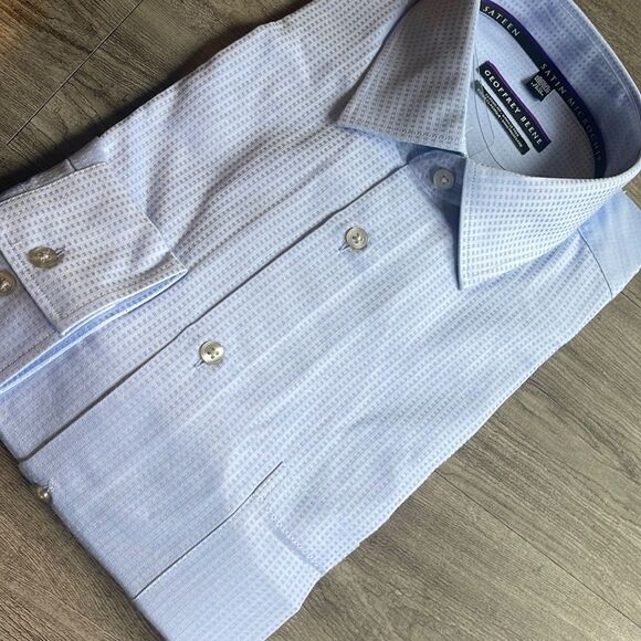 Geoffrey Beene Dobby Dress Shirt-mineral-15.5-34/35 - Picture 2 of 2
